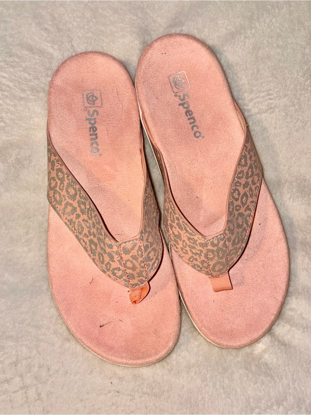 SPENCO Newport Cheetah Thong Sandals sz 10